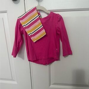 GAP Pink Long Sleeve Tee with Striped Pants